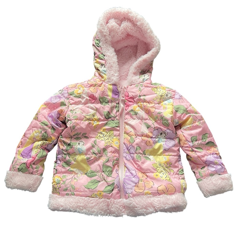 Disney Princess Reversible Pink Toddler Girls Jacket Size 2T Winter Clothing
